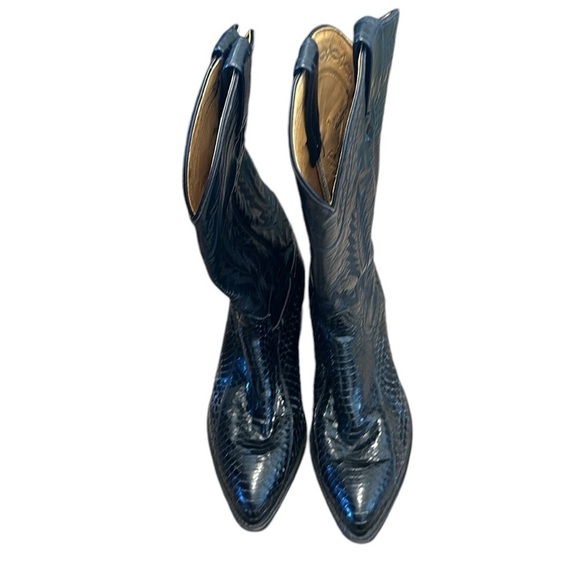 Tony Lama Black Lizard Boots 7 EE